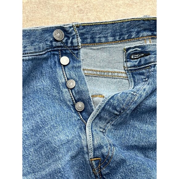 Levi's 501 Button Fly Medium Wash Straight Leg Men's Denim Jeans 38 X 34 - Picture 7 of 9